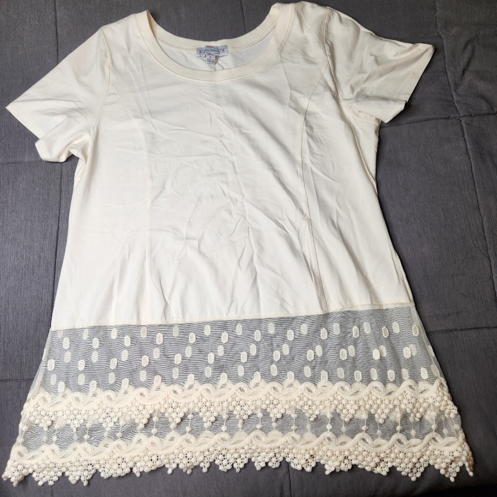 Kathleen Kirkwood Cream Lace Top